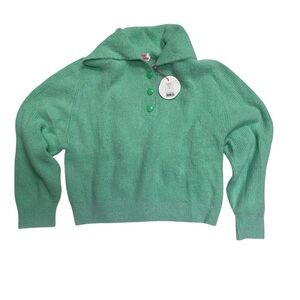 From Future Pullover Collar Polo Fluffy in Snowy Green